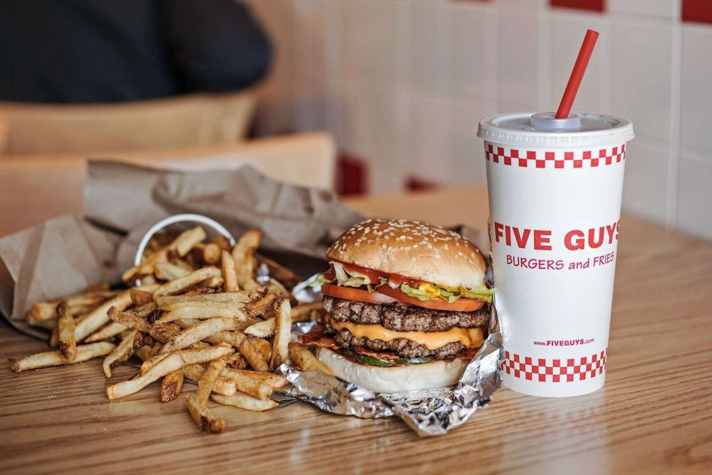 Five Guys Cheeseburger- Best fast Food Burgers 2023