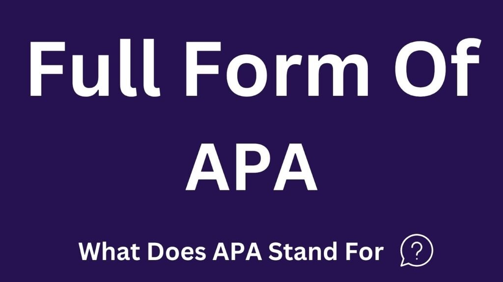 APA Full Form